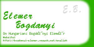 elemer bogdanyi business card